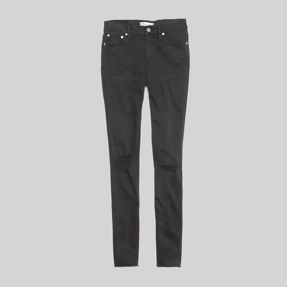 Madewell 9” Mid-Rise Skinny Leg Stretch Jeans in Dark Grey Black Sea Wash H2230 - Picture 5 of 7